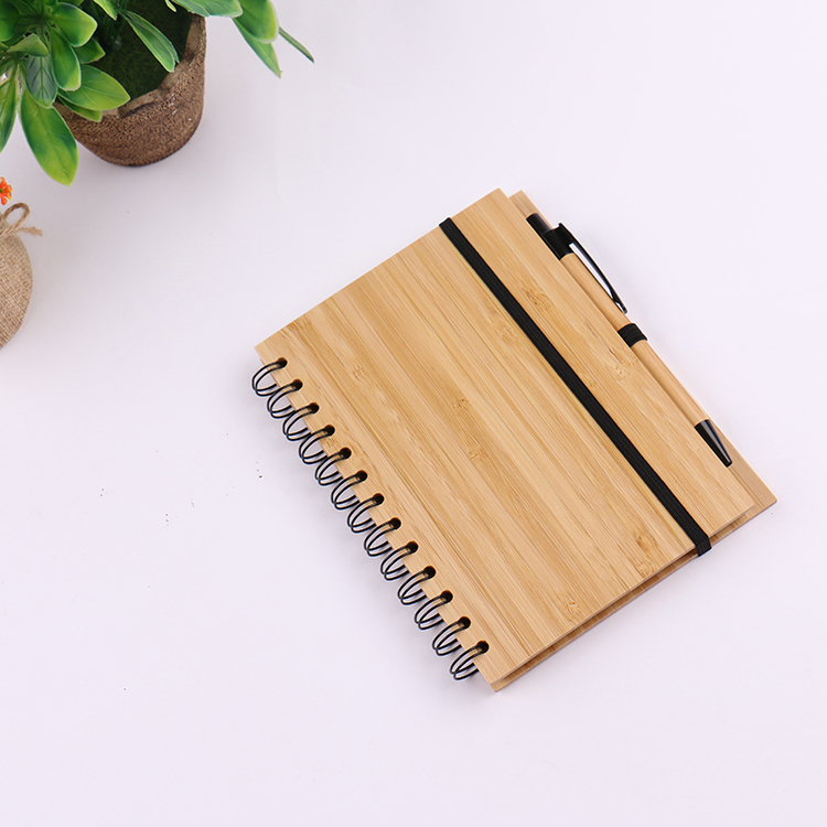 Bamboo Cover Notebook & Eco Pen